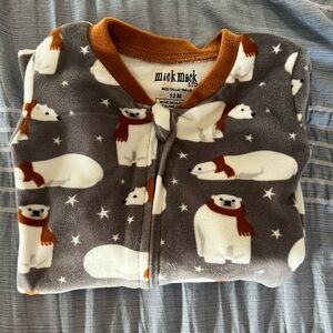 Baby Super Soft Winter Polar Bear Footless One Piece Pajamas 12 Months